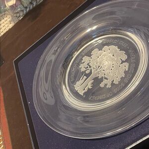 Franklin Mint Clear Glass Etched Plate